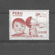 PERU 1987 CHILD VACCINATION CAMPAIGN CHILDREN HEALTH MINT NH SCOTT 920 MI1359 - Peru