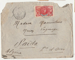 HAUT SENEGAL ET NIGER YT N°4 PAIRE SUR LETTRE+ N°5  1912 Pour SAIDA Par PERREGAUX (Oran) - Covers & Documents