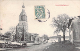 CPA France - Meuse - Triaucourt - Eglise - Clocher - Charrette - Animée - Cheval - Statue - Poules - Other & Unclassified