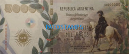 192517 BILLETE FANTASY TICKET 50000 BANK ARGENTINA PROCER SAN MARTIN & GRANADEROS NO POSTCARD - Alla Rinfusa - Banconote