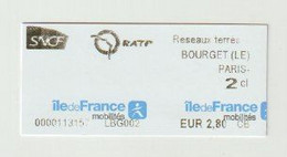 Carte D'entrée-toegangskaart-ticket: Metro RATP Paris (F) - Europa