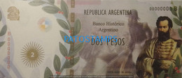 192526 BILLETE FANTASY TICKET 2 BANK ARGENTINA PROCER MARTIN MIGUEL DE GÜEMES NO POSTCARD - Alla Rinfusa - Banconote