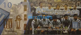 192537 BILLETE FANTASY TICKET 10 BANK ARGENTINA SOCCER FUTBOL RACING CLUB CAMPEON DEL MUNDO 1967 NO POSTCARD - Mezclas - Billetes