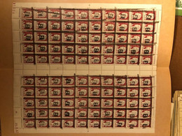 F Planche De 100 TP N° 355 Neuf **, 0f25 Marianne De Decaris CD 28.3.62 Avec Des Variétés De Surcharges - Unused Stamps