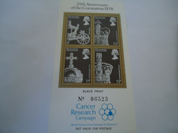 GREAT BRITAIN U.K. MNH IMPERFORARE  BLACK  PRINT  1978 SHEET - Volledige & Onvolledige Vellen