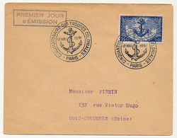 Enveloppe 15F Troupes Coloniales - Obl Illustrée Premier Jour "Cinquantenaire Des Troupes Coloniales" Paris 12/5/1951 - Lettres & Documents