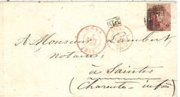 1852- Enveloppe De MONS  Pour Saintes ( Charente Maritime )  Affr. 40 C   ( 4 Marges ) - 1849-1865 Medallions (Other)