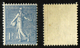 N° 205 1F Bleu Semeuse Lignée TB Neuf N** Cote 16€ - 1903-60 Säerin, Untergrund Schraffiert