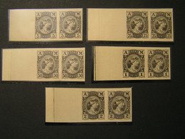 GREECE 1902 Metal Value Issue Comple Set Of Essays In Black Colour Imperforate P - Neufs