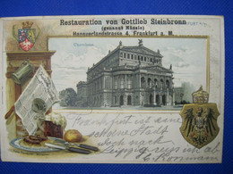 AK 1902 CPA Frankfurt Prägedruck Opernhaus Restauration Von Gottlieb DR BARR Restaurant - Frankfurt A. Main