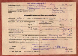 Hinterbliebenen-Rentenbescheid, Freiberg 1965 (10704) - Other