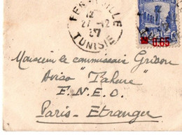 Ferryville 1937 Tunisie - Enveloppe Mignonette - Lettres & Documents