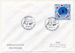 FRANCE - Env. Affr 0,50F MOZART - Obl Temporaire "Mozart" 91 La Ville Du Bois - 16 Nov 1991 - Cachets Commémoratifs