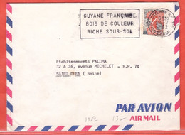 GUYANE OBLITERATION SUR LETTRE DE 1962 DE CAYENNE - Lettres & Documents