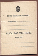 REGIO ESERCITO ITALIANO - RUOLINO MILITARE - 40 Pagine - FORNITORE SPACCI MILITARI DITTA PAOLO BOSCHI FAENZA - NUOVO - Formato Grande : 1981-90