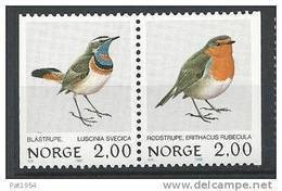 Norvège 1982 N°816a  Paire Neuve** Oiseaux - Unused Stamps