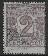 San Marino 1903 Cifra O Veduta C2 Sa N.34 US - Usati