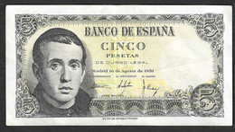 Spagna - Banconota Circolata Da 5 Pesetas P-140a.3 - 1951 #17 - 5 Peseten