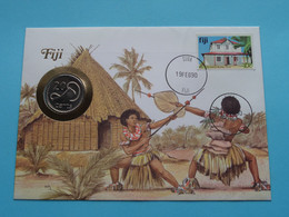 FIJI  > 1987 ( See / Voir (2) Photo / Scans ) Münz-Brief With Stamp ! - Fiji
