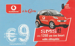 Greece, GR-VOD-SMR-0001?, Vodafone 9 Euros A La Carte (Smart Black Red), Car, 2 Scans. - Grèce