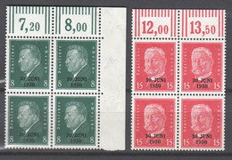Deutsches Reich , Nr. 444-45 . Postfrische Oberrandviererblöcke - Nuovi