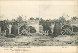 Militaria - Guerre 14/18 - Ww1 - Bataille De Hofstade - Artillerie Belge Recevant Message Par Téléphone De Campagne - Weltkrieg 1914-18