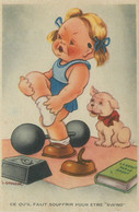 Gougeon - Cpa Illustrateur - Enfant Faisant De La Musculation - Ce Qu'il Faut Souffrir Pour être Swing - Gougeon