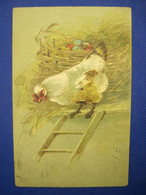 AK 1909 CPA Tiere Henne Küken Litho Heiligenstein BARR Ostern Paques Poussins Poule - Birds