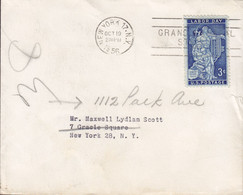 United States 'GRAND CENTRAL STATION' NEW YORK 1956 'Petite' Cover Brief Lettre REadressed American Labor Day Stamp - 1951-1960