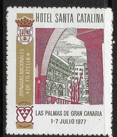 Espagne España Vignette 1977 Hotel Santa Catalina Las Palmas De Gran Canaria Canary Island Spain Cinderella - Plaatfouten & Curiosa