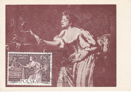 Carte Maximum Pologne  Peinture Painting 1963 List Milosny - Maximum Cards