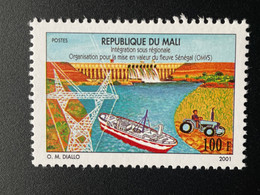 Mali 2001 Mi. 2591I 100F Intégration Sous Régionale Fleuve Sénégal OMVS Bateau Ship Boat Boot Tracteur Traktor Barrage - Malí (1959-...)