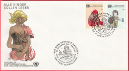 FDC - Enveloppe Nations Unies - Wien (22-11-85) - Alle Kinder Sollen Leben - Lettres & Documents