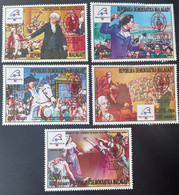 Madagascar Madagaskar 1989 / 1993 Mi. 1552 - 1556 Red Overprint Révolution Française République 1789 - Madagaskar (1960-...)