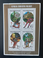 Madagascar Madagaskar 1992 / 1993 Mi. 1547 - 1550A Klb. Gold Overprint Jeux Olympiques Hiver Albertville Olympic Games - Madagascar (1960-...)