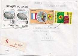 29842# ZEPPELIN LETTRE RECOMMANDE Obl BUKAVU 1987 ZAIRE Au Dos SUKAVU CONGO KINSHASA - Lettres & Documents