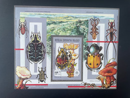 Madagascar Madagaskar 1991 / 1993 Mi. Bl. 213A Gold Overprint Baden-Powell Scouts Jamboree Mushroom Champignon Insects - Unused Stamps