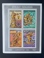 Madagascar Madagaskar 1994 Mi. 1696-1699 BA Gold Overprint Olympic Games Winter Lillehammer Jeux Olympiques Hiver Ski - Inverno1994: Lillehammer