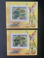 Madagascar Madagaskar 1993 Mi. Bl. 212A Ab Overprint Scouts Jamboree Baden-Powell Cameleon Faune Fauna - Nuovi