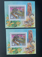 Madagascar Madagaskar 1993 Mi. Bl. 211A Ab Gold Silver Overprint Rotary Lions International Lémurin Lemur Faune Fauna - Affen