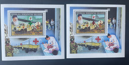 Madagascar Madagaskar 1993 Mi. Bl. 236A Ab Red Green Overprint Red Cross Henri Dunant Croix Rouge Rotes Kreuz Airplane - Flugzeuge