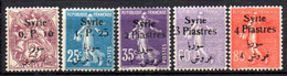 Syrie: Yvert 126/139*; 5 Valeurs - Unused Stamps