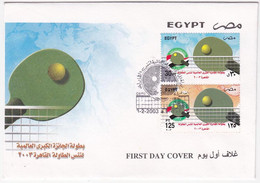 EGS30751 Egypt 2003 Illustrated FDC International Open Table Tennis Championship, Cairo - Cartas