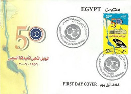 EGS30782 Egypt 2006 Illustrated FDC Golden Jubilee For The Nationalization Of The Suez Canal - Cartas