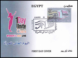 EGS30811 Egypt 2014 Illustrated FDC Issue Of World Women's Day & Women's Day Live - Storia Postale