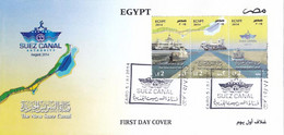 EGS30833 Egypt 2014 Illustrated FDC Illustrated FDC Of New Suez Canal 5 Aug 2014 - Storia Postale