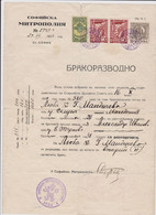 Bulgaria Bulgarian Bulgarie Bulgarije 1931 Orthodox Church Divorce Document W/Rare Fiscal Revenue Stamp Stamps (m360) - Official Stamps