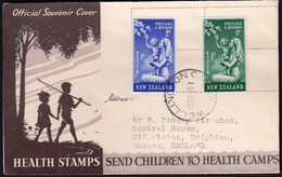 New Zealand Wellington 1949 / Health Stamps / Children's Health Camps - Lettres & Documents