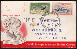 New Zealand Greymouth 1957 / Health Stamps / Children's Health Camps - Briefe U. Dokumente