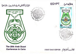 EGS30653 Egypt 1992 Illustrated FDC 20th Arab Scout Conference - Cairo - Covers & Documents